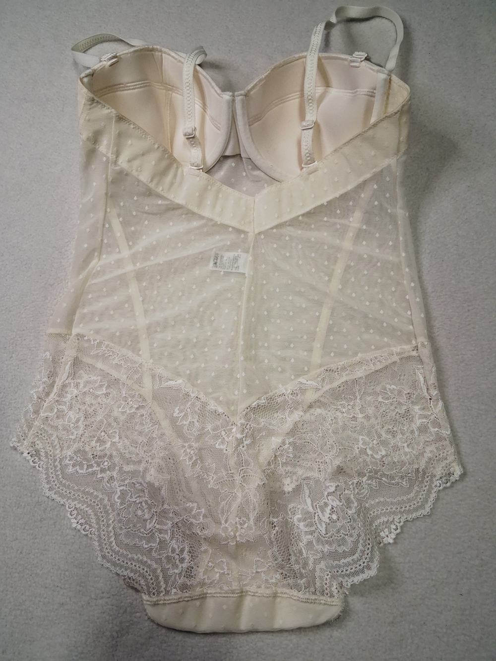 Marks & Spencer Cream Lace and Mesh Bodysuit - Picture 6 of 8